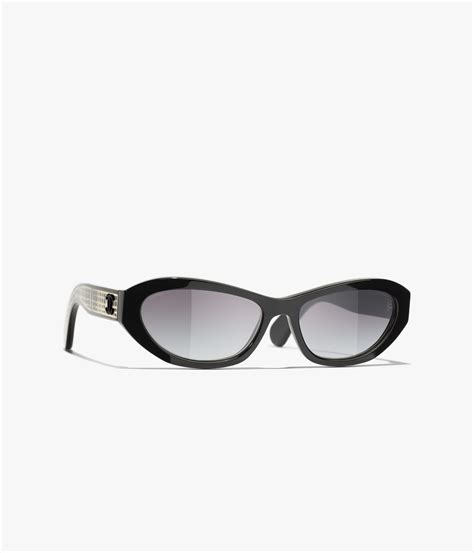 chanel oval sunglasses black|selfridges chanel sunglasses.